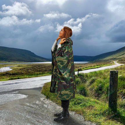 Poncho de ploaie cu utilizări multiple, camuflaj 3 în 1