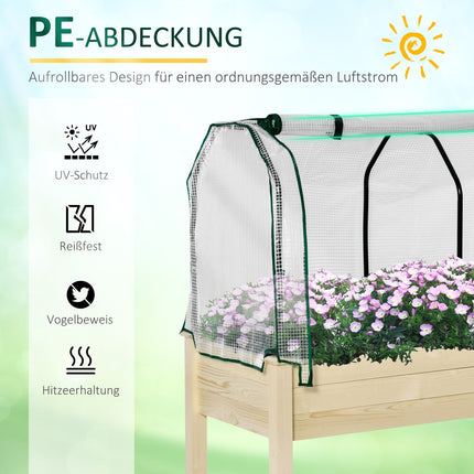 Raised bed Cold frame, Spruce Wood, 121x55x117 cm