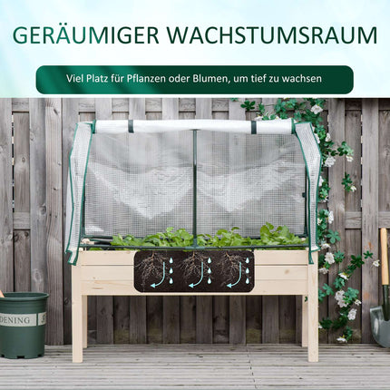 Raised bed Cold frame, Spruce Wood, 121x55x117 cm