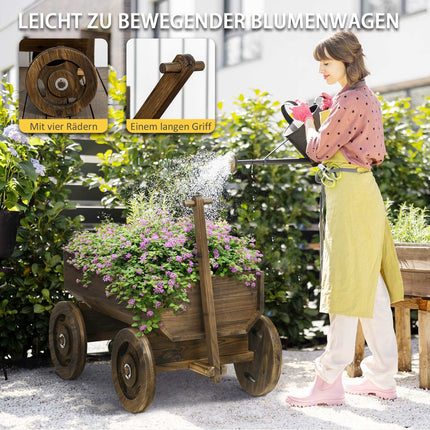 Wooden flower box - 120x53x55 cm, capacity 50 kg