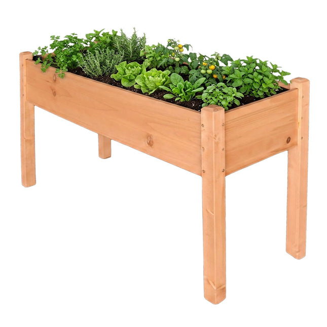 Pat de grădină înălțat, jardinieră de balcon din lemn de brad cu căptușeală