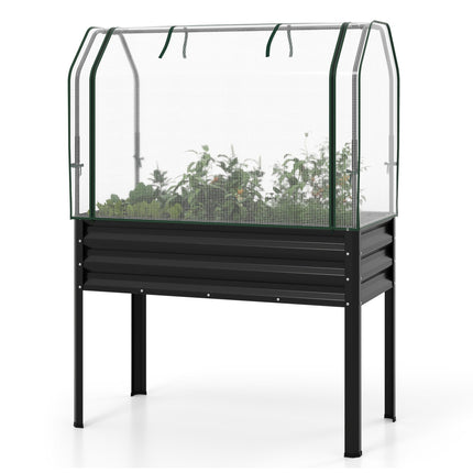 Raised Garden Bed With Legs and Greenhouse Cover, 44x22