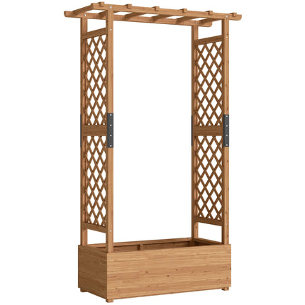 Strat de grădină înălțat cu spalier și acoperiș, 110x44x181 cm din lemn