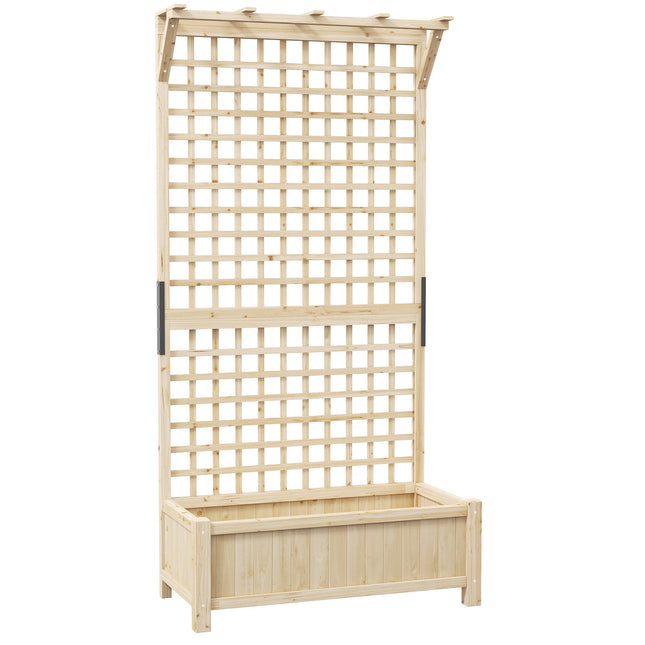 Raised Garden Bed with Trellis and Roof, Wood, 90x45x183 cm