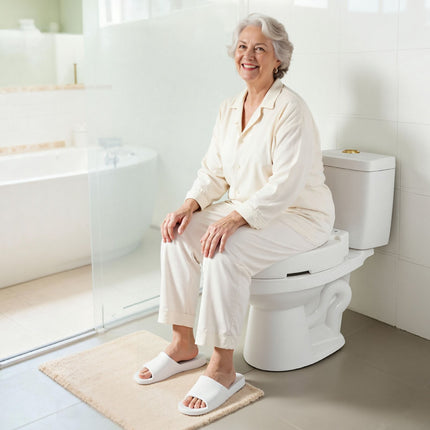 Raised Toilet Seat Riser, 300 lb, 3.5 in Lift, Elongated