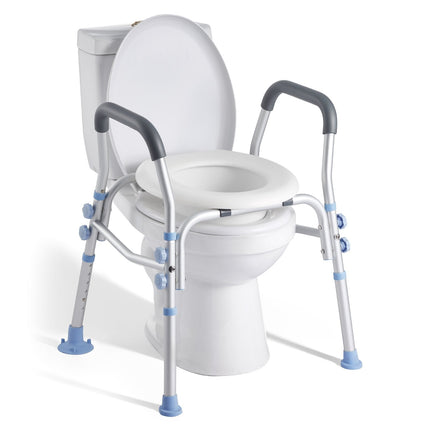 Raised Toilet Seat With Arms, Adjustable Height, 136 kg