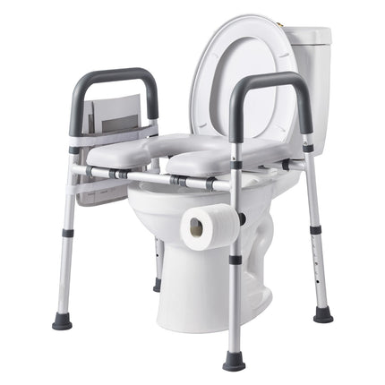 Raised Toilet Seat with Arms, Adjustable Height, 181 kg