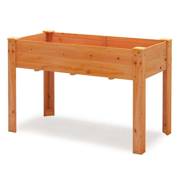Pat de gradina inaltat din lemn cu orificii de scurgere, 120x60x82 cm
