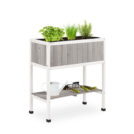 Jardinieră din lemn ridicată cu căptușeală detașabilă