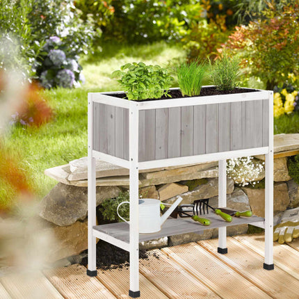 Jardinieră din lemn ridicată cu căptușeală detașabilă