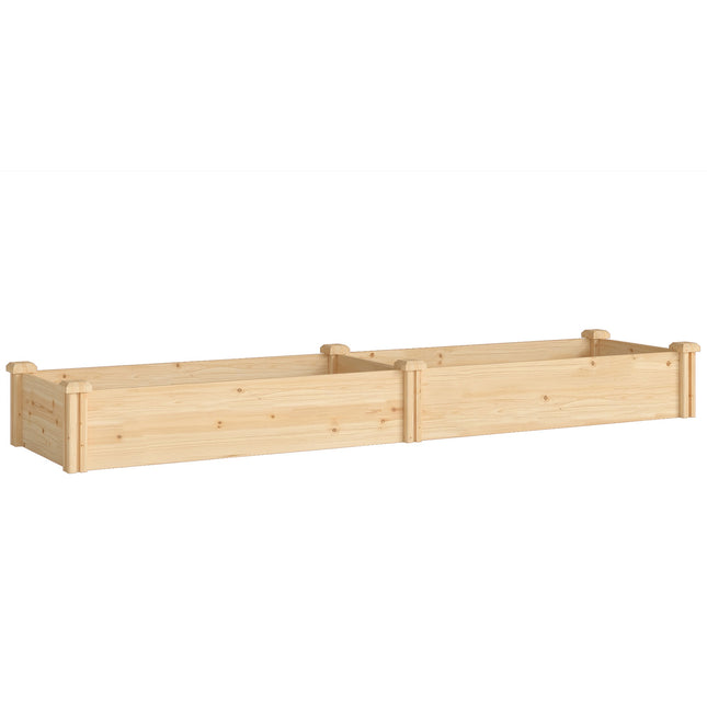 Jardinieră din lemn ridicată cu separator, bază deschisă, 235x66x26 cm