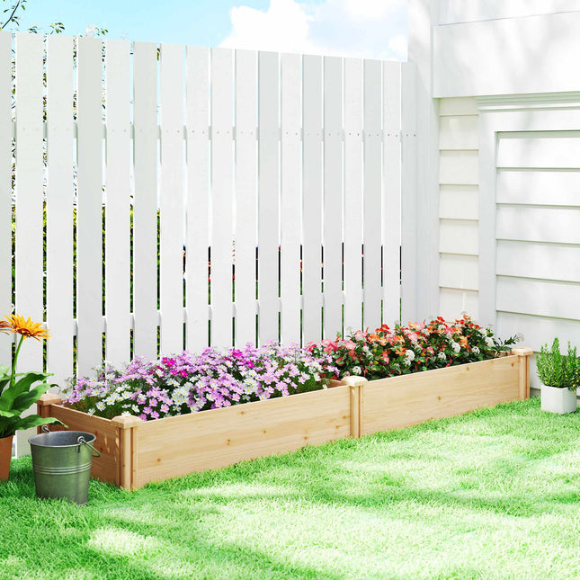 Jardinieră din lemn ridicată cu separator, bază deschisă, 235x66x26 cm