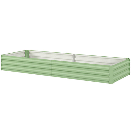 Pat înălțat din oțel, cutie de plante 241 x 90,5 x 30 cm, ghiveci, cutie de flori, pat de grădină, pat de plante, pat de legume pentru balcon, terasă, verde |