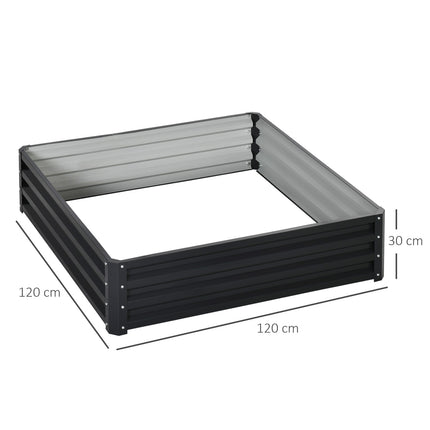 Steel garden bed - 120x120x30cm Gray planter box