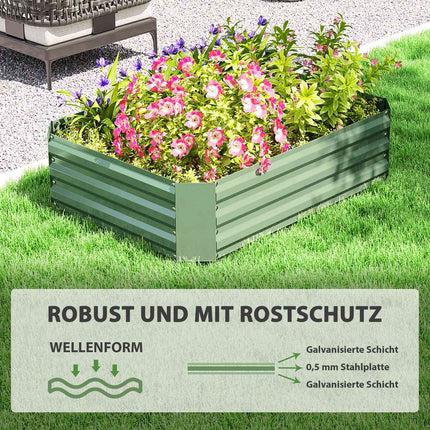 Steel garden bed, stackable, 120x90x30 cm
