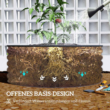 Steel garden bed, 120x120x43 cm, stackable planting