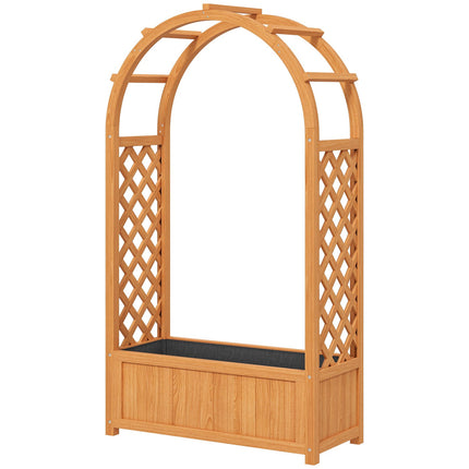 Jardiniera pat inaltat cu spalier, jardiniera cu spalier curbat acoperis din lemn, spalier de gradina 83x36x145cm pentru terasa balcon gradina, ghiveci pentru plante cataratoare, plante cosuri, flori