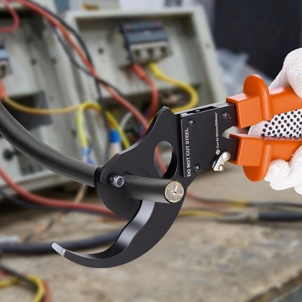 Ratcheting Cable Cutter, 1000 MCM, Quick-Release; PVC Handles
