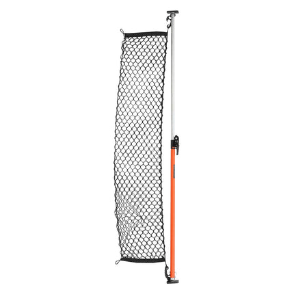Ratcheting Cargo Bar 40–73 In, Steel, Storage Net