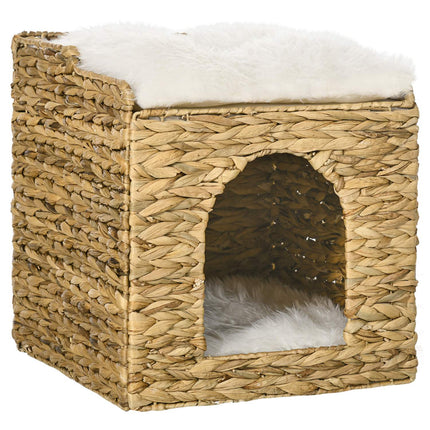 Rattan Cat Cave 2 nivele perna zambila de apa maro pana la 5 kg