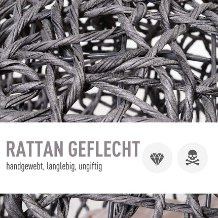 Rattan cage with cushions, raised, silver gray 52x58 cm