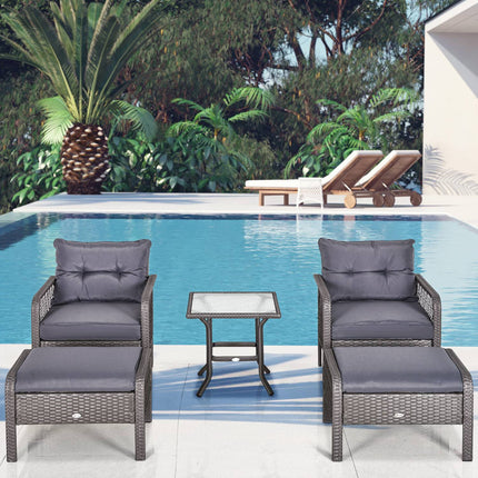 Set de mobilier de grădină din ratan pentru 4 persoane Set de mobilier de balcon canapea cu scaune masă grup de scaune gri oțel