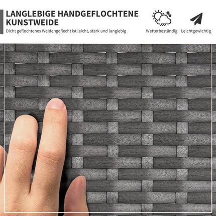 Set de mobilier de grădină din ratan pentru 4 persoane Set de mobilier de balcon canapea cu scaune masă grup de scaune gri oțel