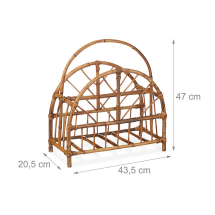 Suport pentru ziare din ratan - 2 compartimente, farmec natural
