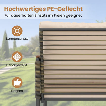 Set de mobilier de exterior din ratan, 5 piese cu perne