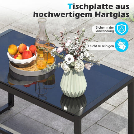 Set de mobilier de exterior din ratan cu perne – bej