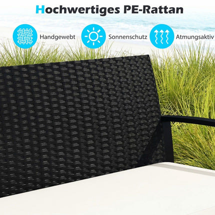 Set de mobilier de exterior din ratan cu perne – bej