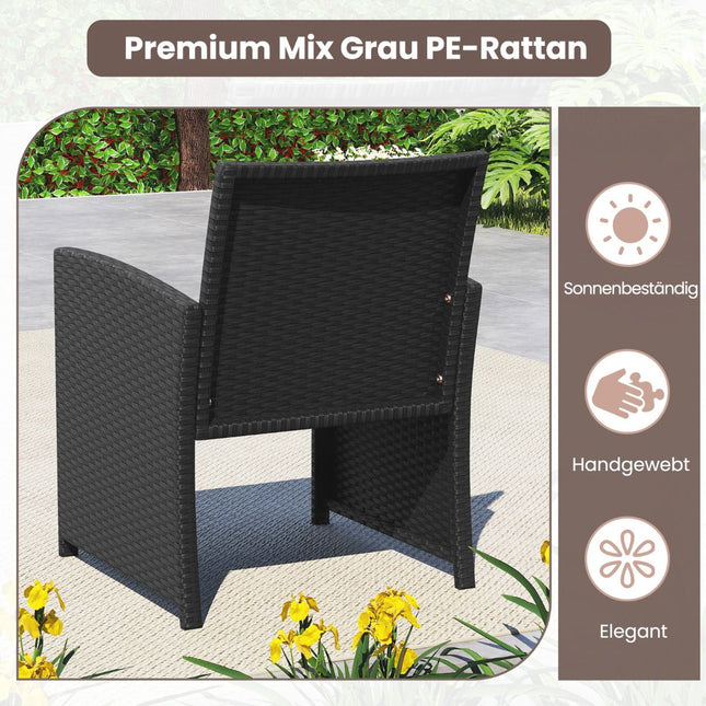 Set de mobilier de exterior din ratan cu perne – Albastru