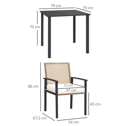 Grup de scaune din ratan, 5 bucăți. Set Mobila Gradina, Set Balcon Pentru 4 Pers, Mobila Balcon Cu 1 Masa, 4 Scaune, Mobilier De Gradina Inclusiv Perne
