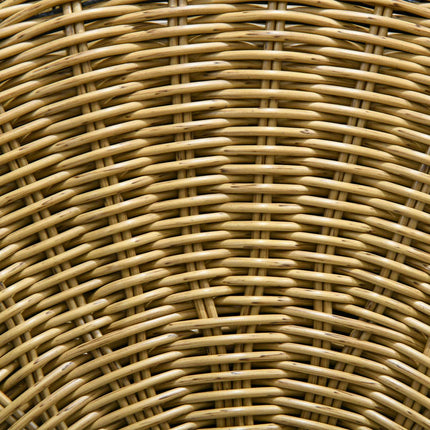 Set de 2 măsuțe din ratan măsuță de cafea stivuabilă kaki cu balcon de grădină