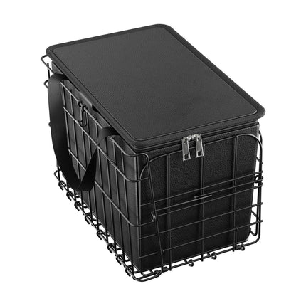 Rear Bike Basket, Folding Wire, Cargo Net, Waterproof Cover