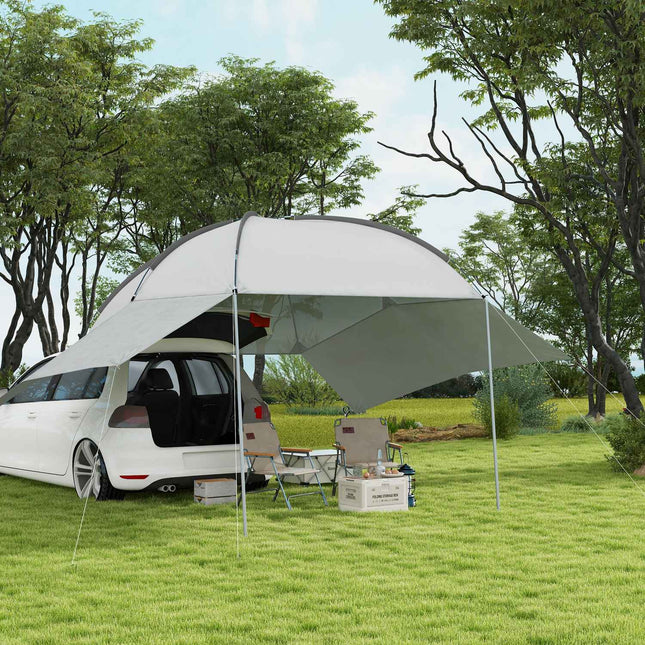 Portable Car Rear Tent - Waterproof With Steel Frame, Sun Shade, 3x2.6x2.3-2.6M