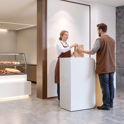 Reception Desk 80 cm, LED Light, 2 Drawers, Outlets