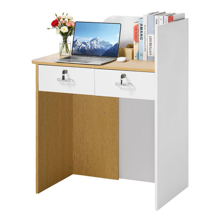 Reception Desk 80 cm, LED Light, 2 Drawers, Outlets
