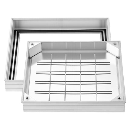 Recessed Manhole Cover With Frame, 400x400mm Aluminum Alloy
