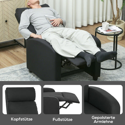 Scaun rabatabil, reglabil la 135°, in-poliester, negru