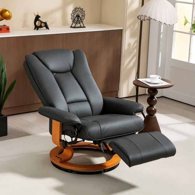 Scaun rabatabil cu pivotare la 360°, piele artificială, gri închis