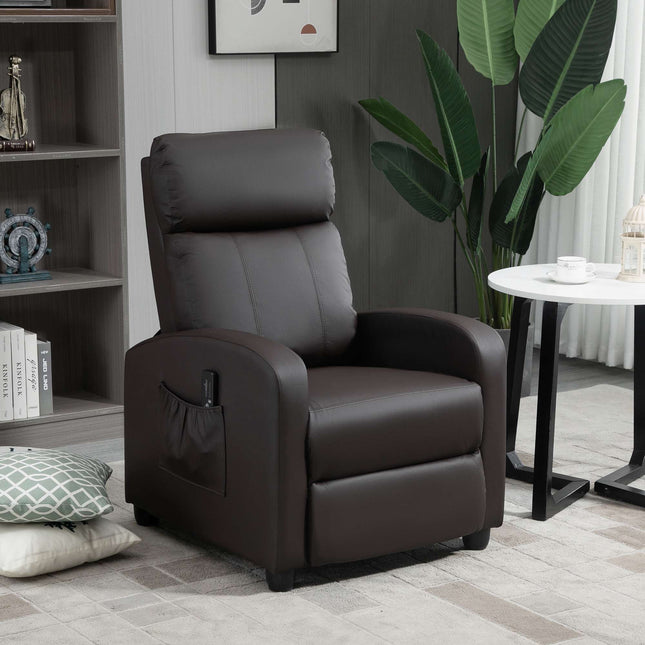 Recliner Chair with Massage, Adjustable Backrest, Faux Leather