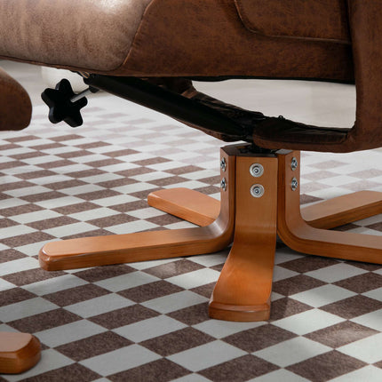 Fotoliu reclinabil cu otoman, pivotant, înclinabil 135°, maro