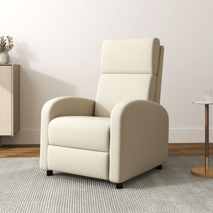 Recliner TV chair, fold-out footrest, tilts up to 160°, 64 x 86 x 102 cm, cream