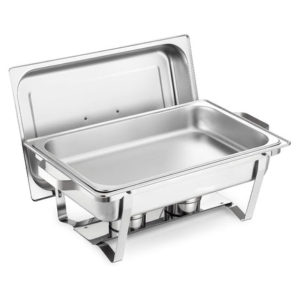 Rectangle Chafing Dish Set, 2-Pack 9 Qt Stainless Steel with Lids