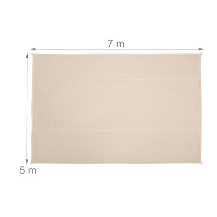 Vela de umbră dreptunghiulară bej pentru terasă, protecție UV
