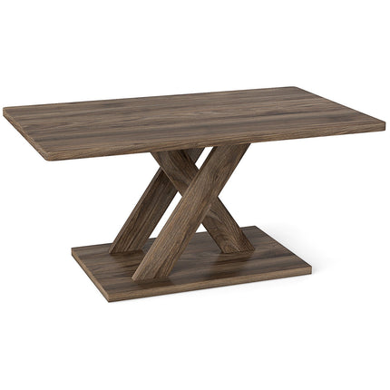 Masă de cafea dreptunghiulară, 95 cm, maro rustic, lemn de cauciuc