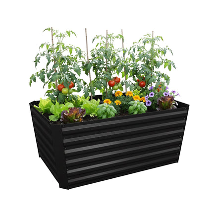 Jardinieră dreptunghiulară din metal galvanizat – Pat de grădină înălțat