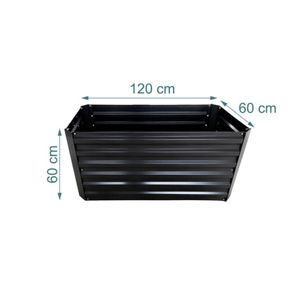 Jardinieră dreptunghiulară din metal galvanizat – Pat de grădină înălțat