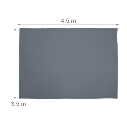 Pânză de umbră dreptunghiulară gri, protecție UV, hidrofugă